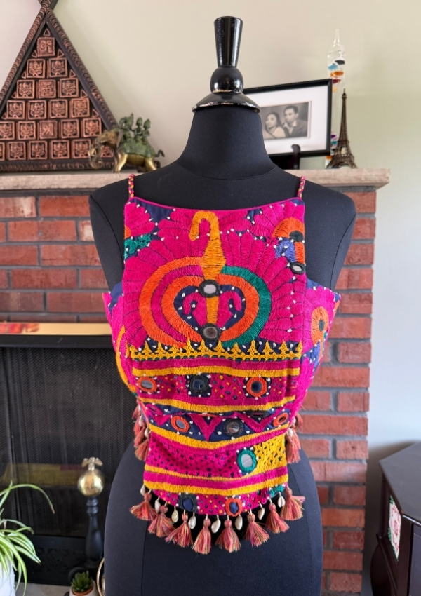 Pink Kutchi Halter Navratri Corset